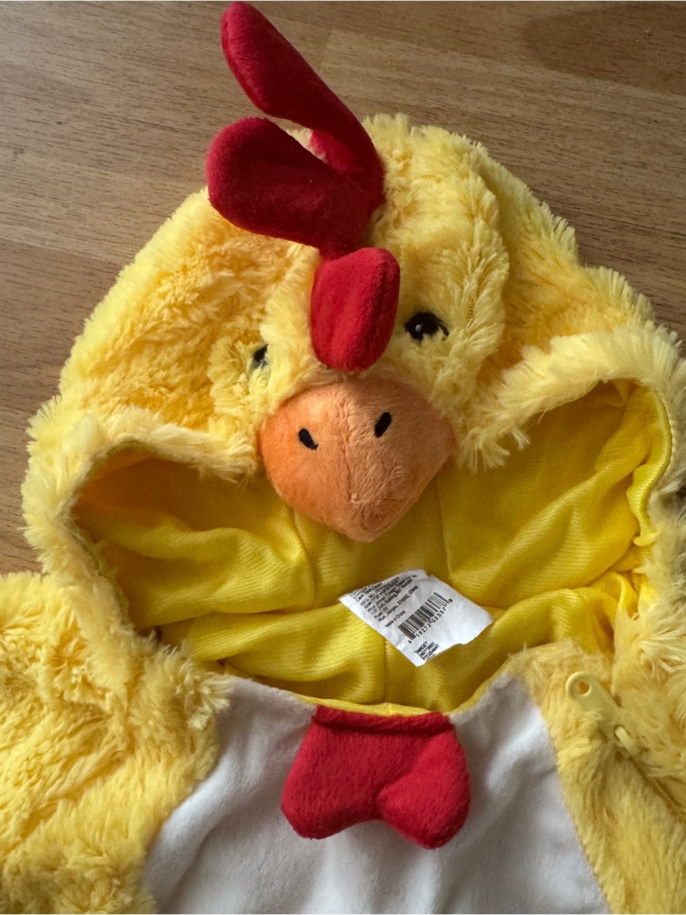 Target Yellow Plush Chicken Hooded with Red and Orange Accents For Kids 12 mon